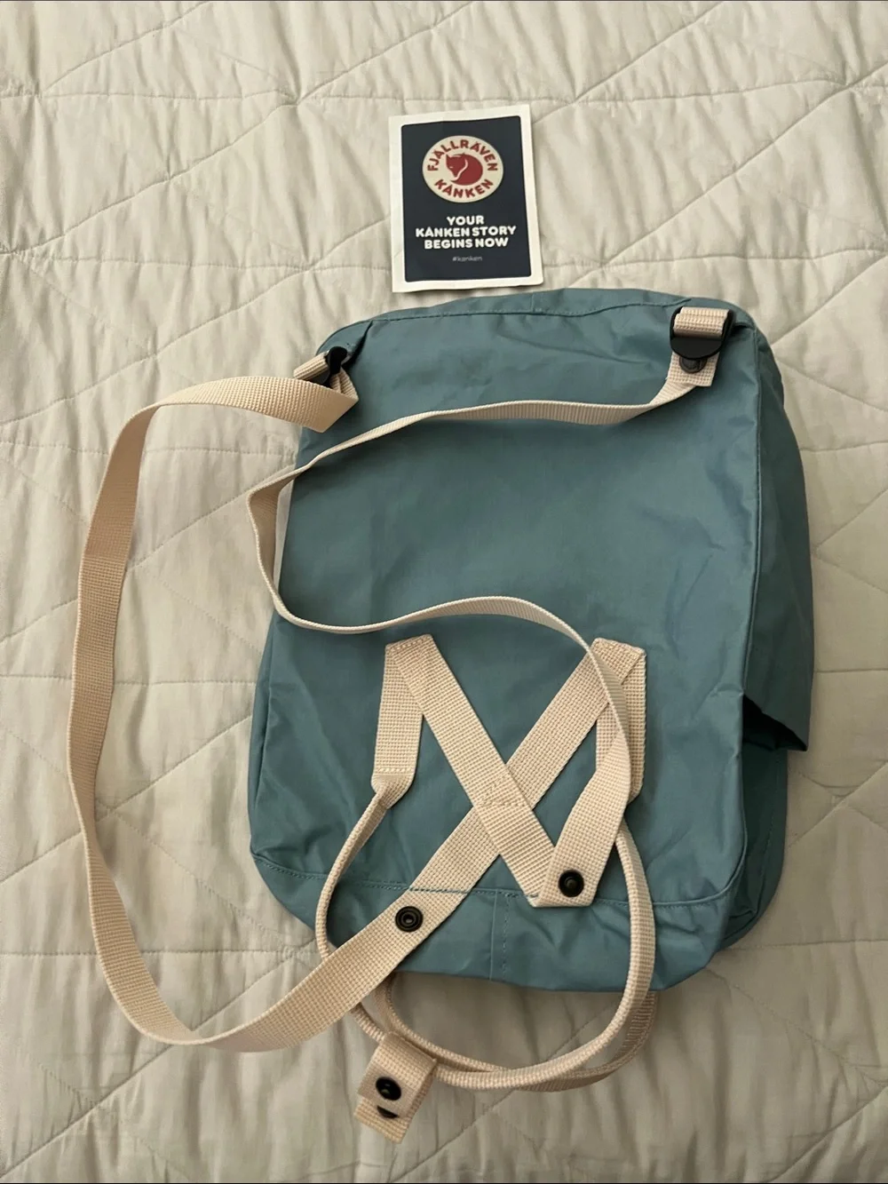 FJALLRAVEN KÅNKEN Water Resistant Backpack Sky Blue Light Oak